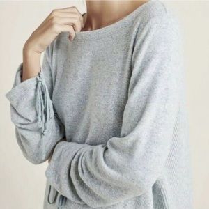 Anthropologie Saturday Sunday Tenley Ruched Tunic Sweater Blue